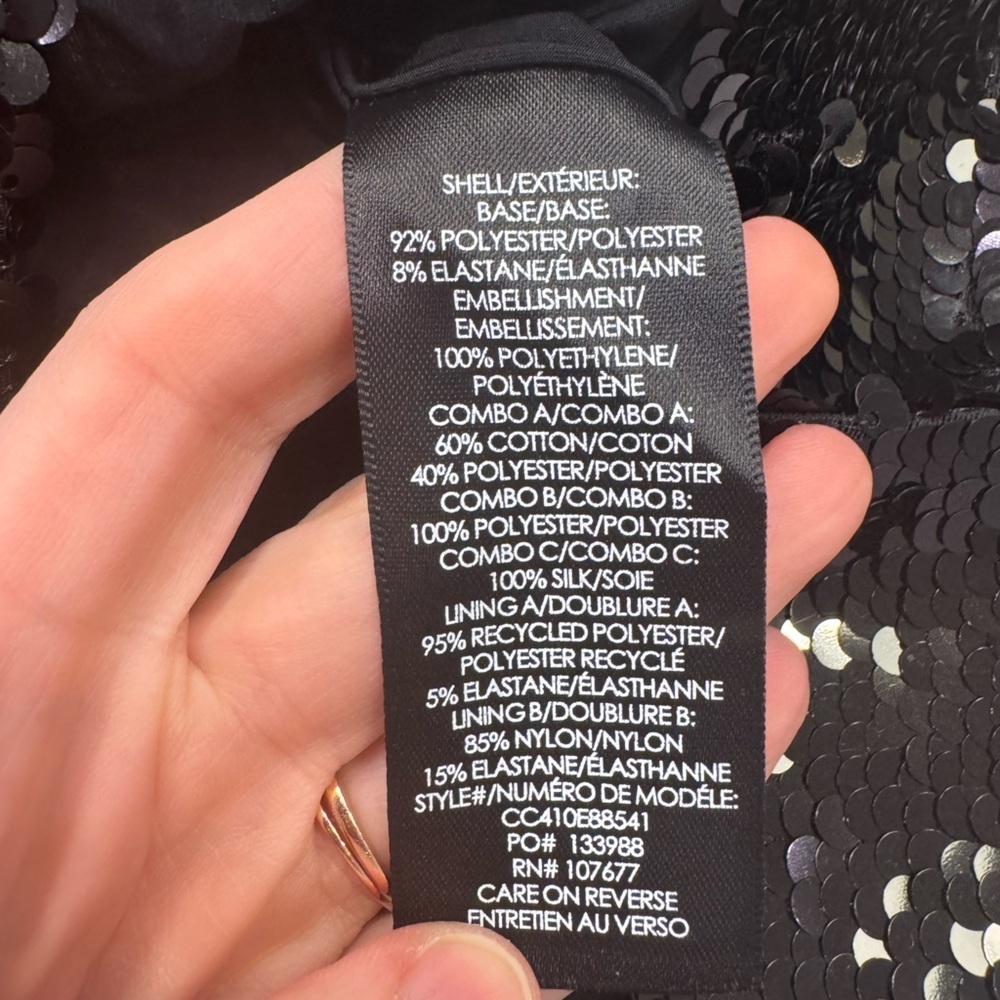ALICE + OLIVIA REVOLVE Sibella Sequin Bow Mini Dress Black and White Size 4 NWT - Picture 16 of 16